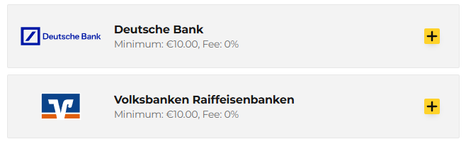 Banküberweisungsmethoden für Zahlungen