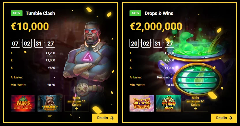 Turniere bei ZetCasino online